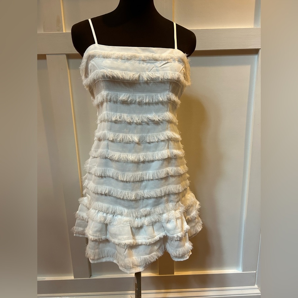 Princess Polly Ivory Fringe Dress
